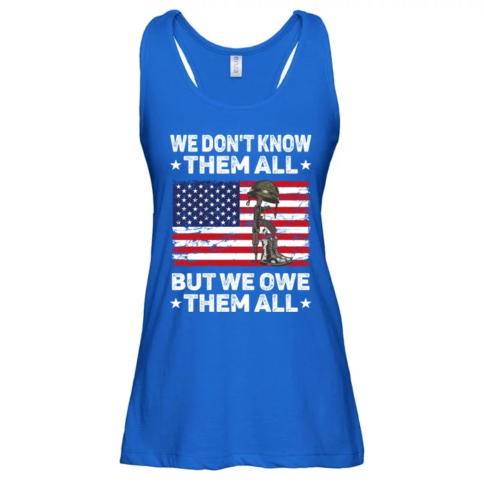 We Dont Know Them All But We Owe Them All Patriotic Veteran Gift Ladies Essential Flowy Tank