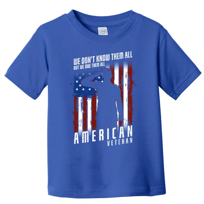 We Dont Know Them All But We Owe Them All 4th Of July Cool Gift Toddler T-Shirt