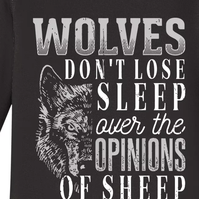 Wolves Don't Lose Sleep Over The Opinions Of Sheep Grunge Baby Long Sleeve Bodysuit