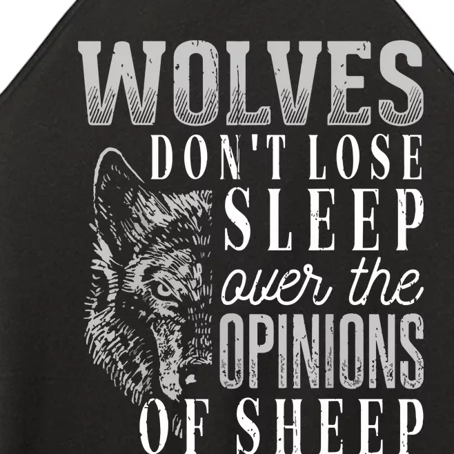 Wolves Don't Lose Sleep Over The Opinions Of Sheep Grunge Women’s Perfect Tri Rocker Tank