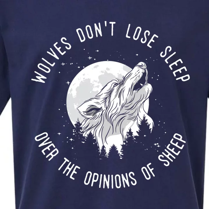 Wolves Don't Lose Sleep Over The Opinions Of Sheep Gift Sueded Cloud Jersey T-Shirt