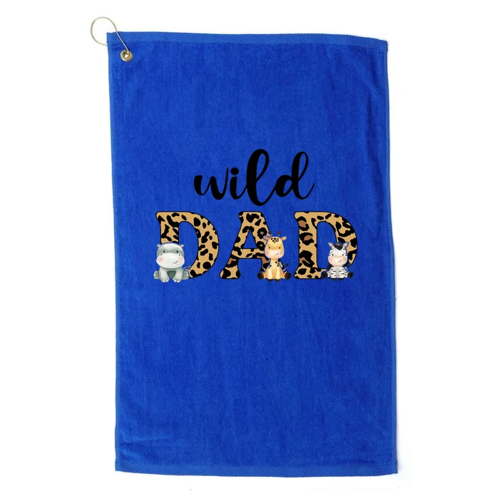 Wild Dad Leopard Zoo Theme Birthday Animal Safari Jungle Animal Platinum Collection Golf Towel