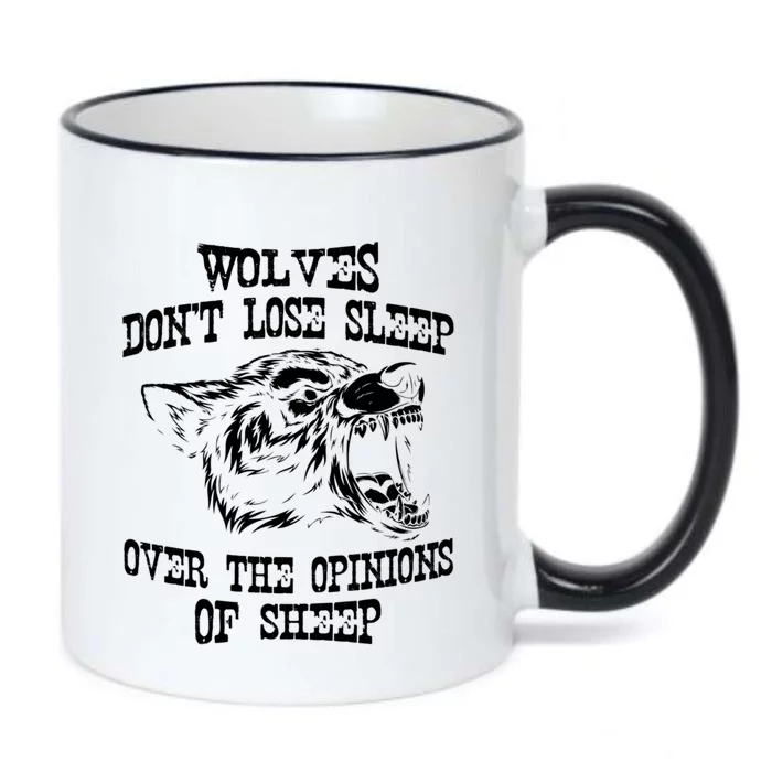 Wolves Dont Lose Sleep Over Opinions Of Sheep Wolf Gift Black Color Changing Mug