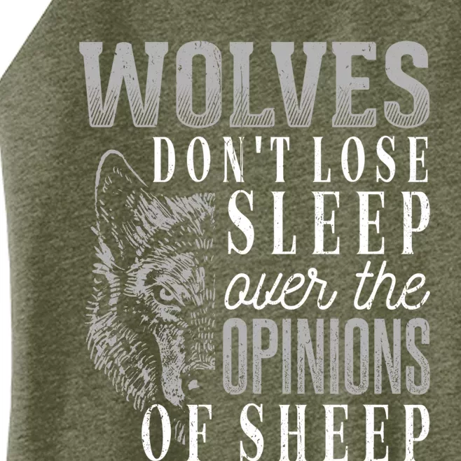 Wolves Don't Lose Sleep Over The Opinions Of Sheep Gift Grunge Great Gift Women’s Perfect Tri Rocker Tank