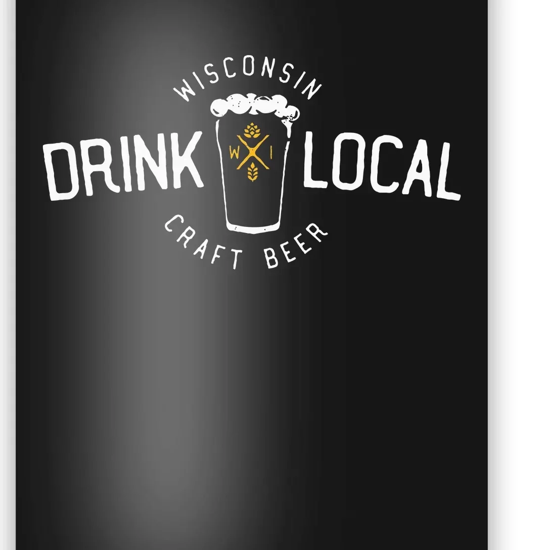 Wisconsin Drink Local Craft Beer Home State Gift Poster