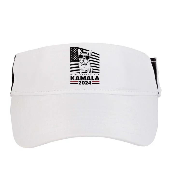 Wo Dog Ladies For Kamala Harris 2024 Funny Election Graphic Vneck Adult Drive Performance Visor