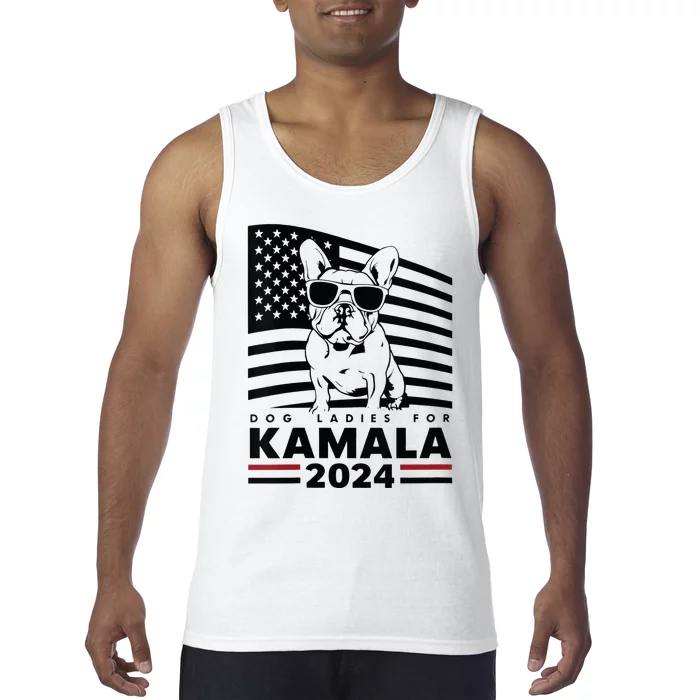 Wo Dog Ladies For Kamala Harris 2024 Funny Election Graphic Vneck Tank Top