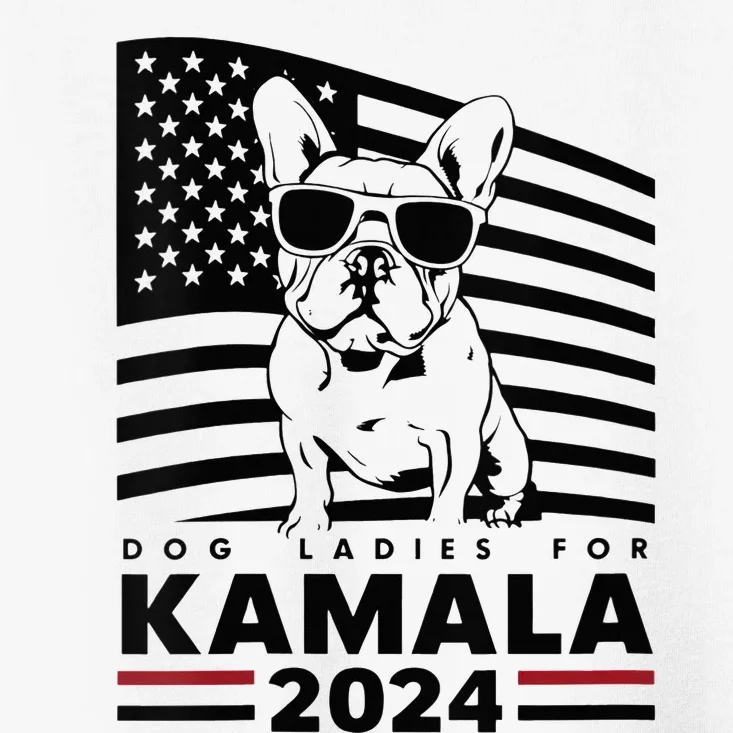 Wo Dog Ladies For Kamala Harris 2024 Funny Election Graphic Vneck Toddler T-Shirt