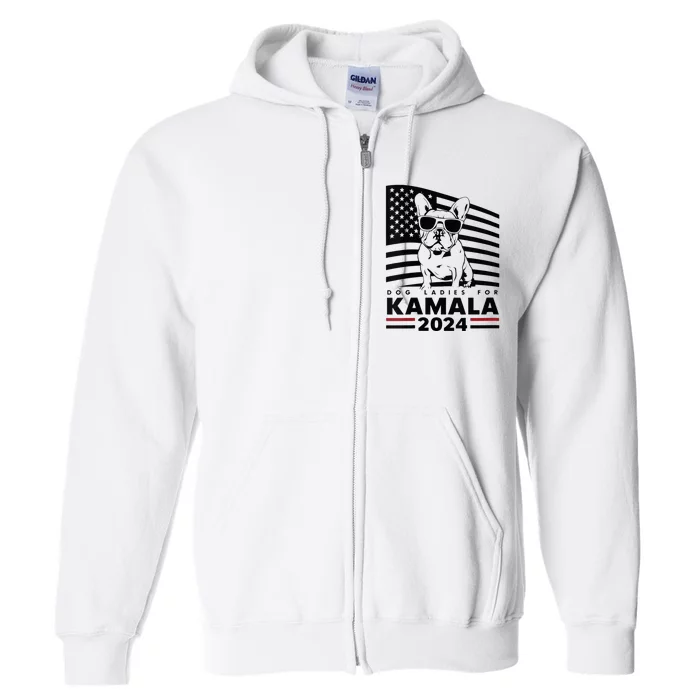 Wo Dog Ladies For Kamala Harris 2024 Funny Election Graphic Vneck Full Zip Hoodie