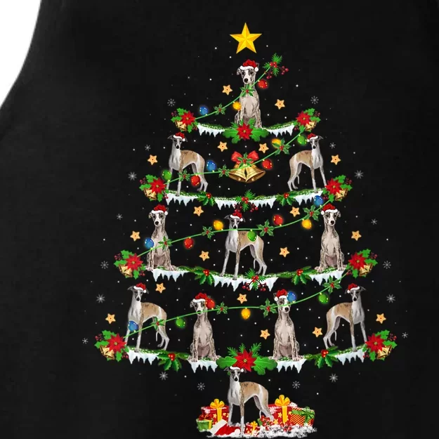 Whippet Dog Lover Xmas Lighting Whippet Christmas Ree Ladies Tri-Blend Wicking Tank