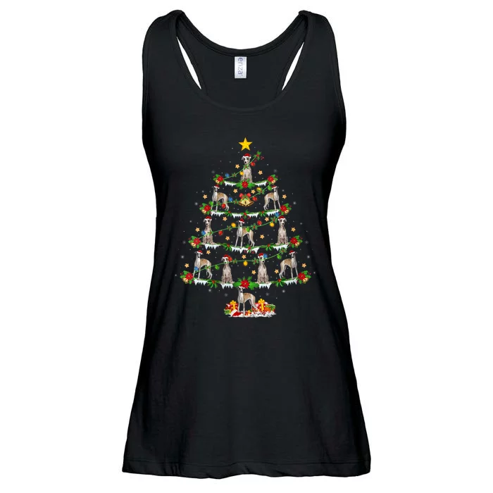 Whippet Dog Lover Xmas Lighting Whippet Christmas Ree Ladies Essential Flowy Tank