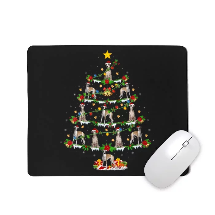 Whippet Dog Lover Xmas Lighting Whippet Christmas Ree Mousepad