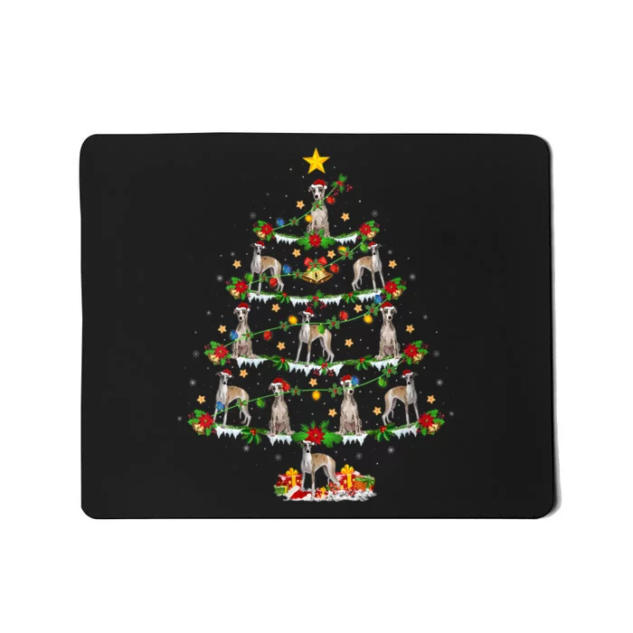 Whippet Dog Lover Xmas Lighting Whippet Christmas Ree Mousepad