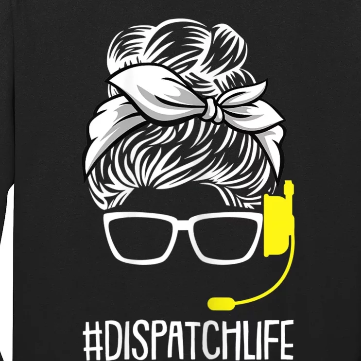 Womens Dispatch Life 911 Dispatcher Thin Gold Line Operator Long Sleeve Shirt