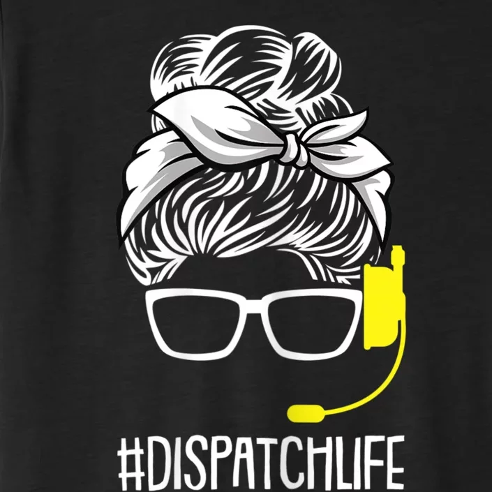 Womens Dispatch Life 911 Dispatcher Thin Gold Line Operator ChromaSoft Performance T-Shirt