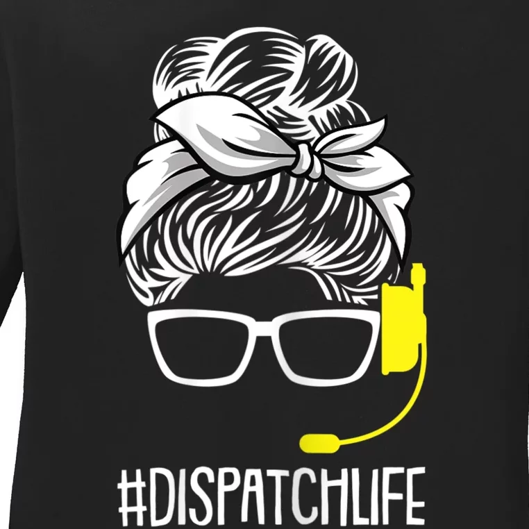 Womens Dispatch Life 911 Dispatcher Thin Gold Line Operator Ladies Long Sleeve Shirt