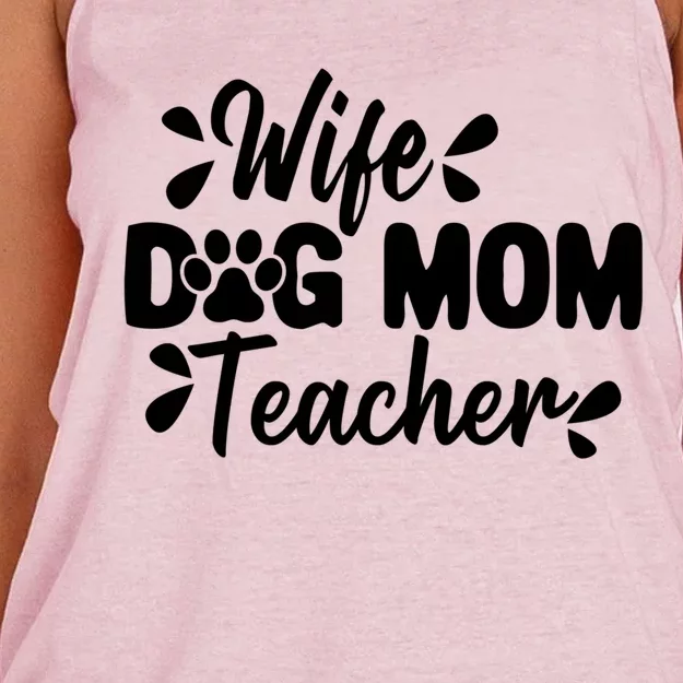 Wife Dog Mom Teacher Funny Appreciation Gift Women's Knotted Racerback Tank