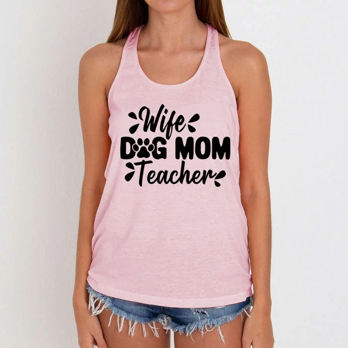 Wife Dog Mom Teacher Funny Appreciation Gift Women's Knotted Racerback Tank