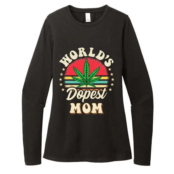 Worlds Dopest Mom Vintage Sunset 420 Family Matching Outfits Womens CVC Long Sleeve Shirt