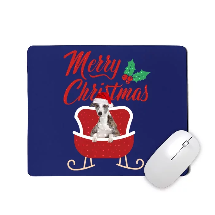 Whippet Dog Merry Christmas Design For The Holiday Season! Mousepad