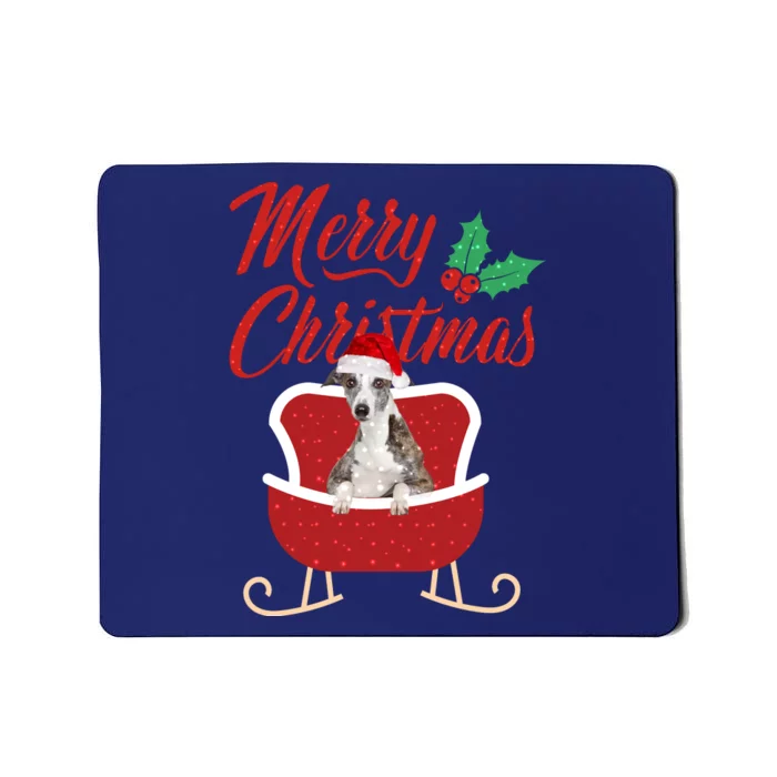 Whippet Dog Merry Christmas Design For The Holiday Season! Mousepad