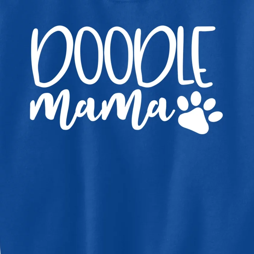 Wo Doodle Mama Gift Dog Paw Goldendoodle Mom Gift Kids Sweatshirt