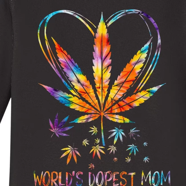 World's Dopest Mom Weed Leaf 420 Funny Mother's Day Baby Long Sleeve Bodysuit