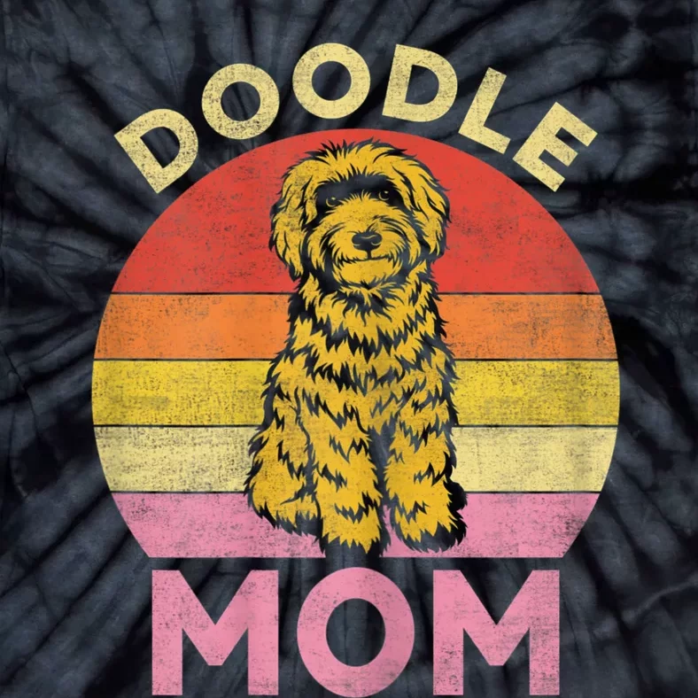 Womens Doodle Mom Aussie Doodle & Goldendoodle Mothers Day Mama Tie-Dye T-Shirt