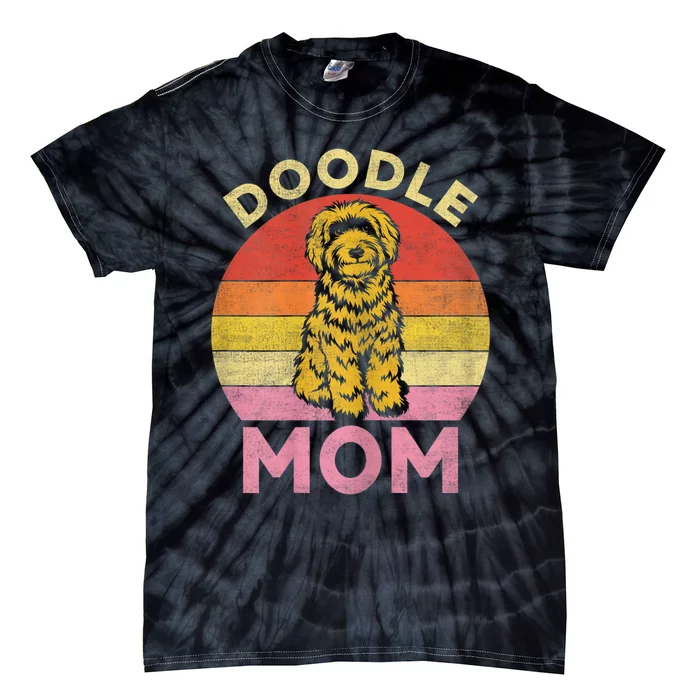 Womens Doodle Mom Aussie Doodle & Goldendoodle Mothers Day Mama Tie-Dye T-Shirt