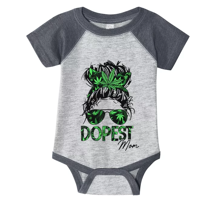 Worlds Dopest Mom Weed 420 Day Cannabis Funny Infant Baby Jersey Bodysuit