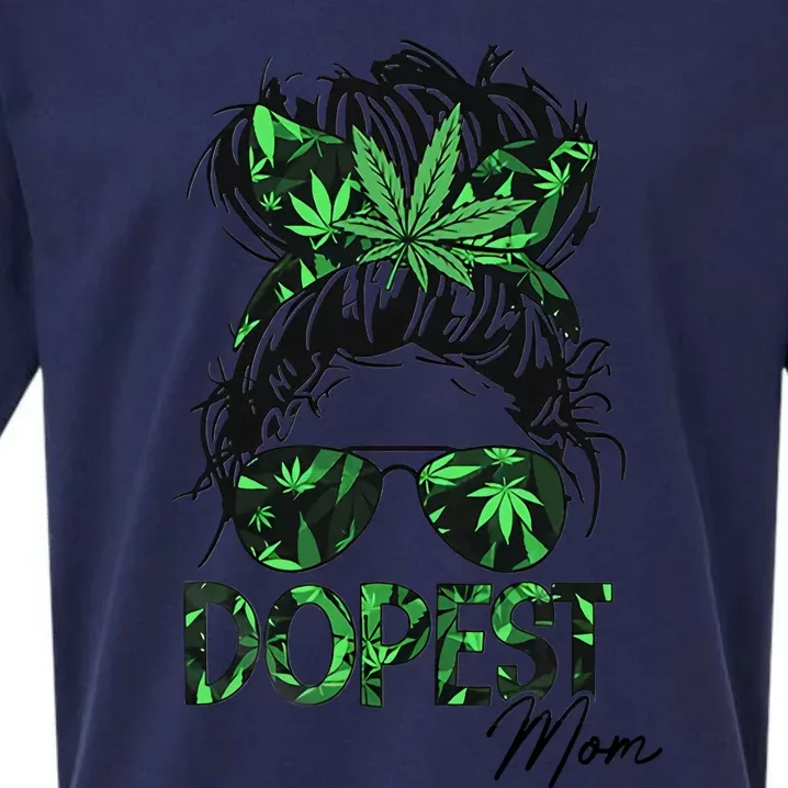 Worlds Dopest Mom Weed 420 Day Cannabis Funny Sueded Cloud Jersey T-Shirt