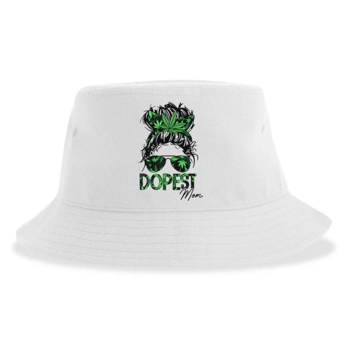 Worlds Dopest Mom Weed 420 Day Cannabis Funny Sustainable Bucket Hat