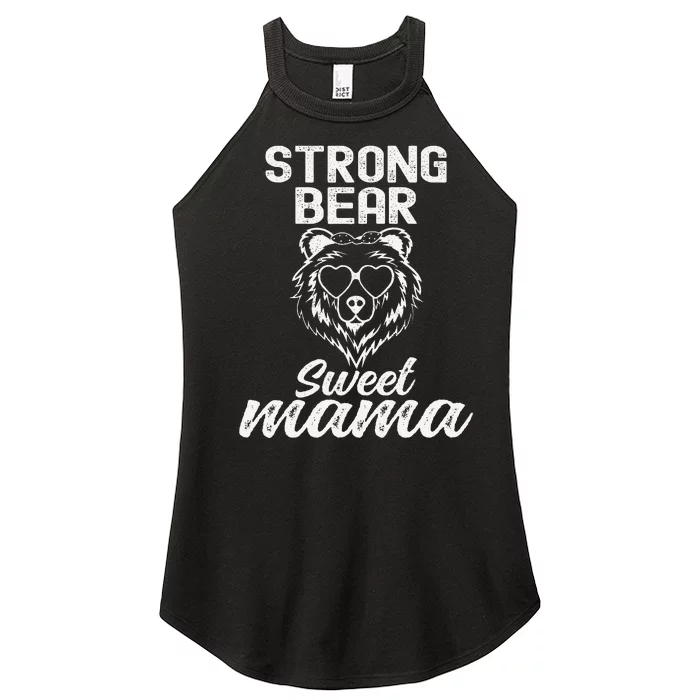 Wo Don't Mess with Mama Bear Face Sunglasses Mother's Day Funny Women’s Perfect Tri Rocker Tank