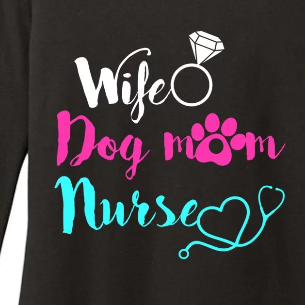 Wife Dog Mom Nurse Rn Lpn Cna Mothers Day Gift For Nurses Cool Gift Womens CVC Long Sleeve Shirt