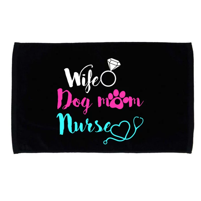 Wife Dog Mom Nurse Rn Lpn Cna Mothers Day Gift For Nurses Cool Gift Microfiber Hand Towel