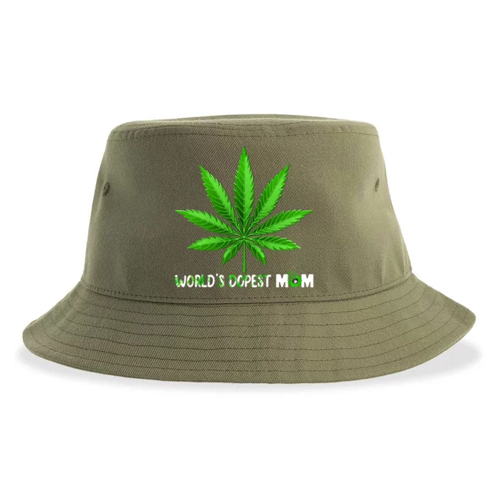 World's Dopest Mom Weed Funny 420 Mommy Mama Mother's Day Gift Sustainable Bucket Hat