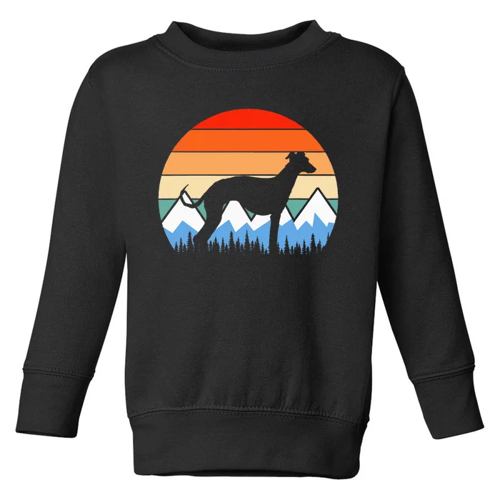 Whippet Dog Mountain Hiking Hiker Retro Vintage Toddler Sweatshirt