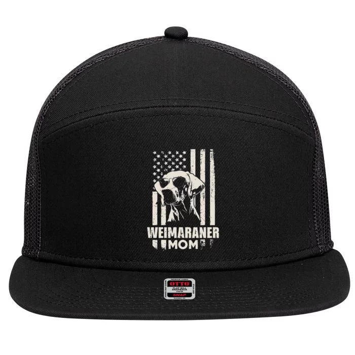 Weimaraner Dog Mom American Pride 7 Panel Mesh Trucker Snapback Hat