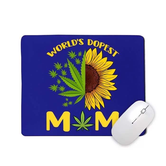 World's Dopest Mom Weed Marijuana Cannabis Weed Mother's Day Cool Gift Mousepad