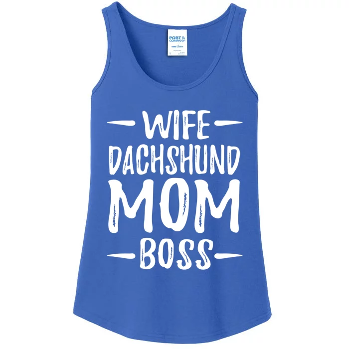 Wife Dachshund Mom Boss Funny Dog Mom Gift Idea Great Gift Ladies Essential Tank