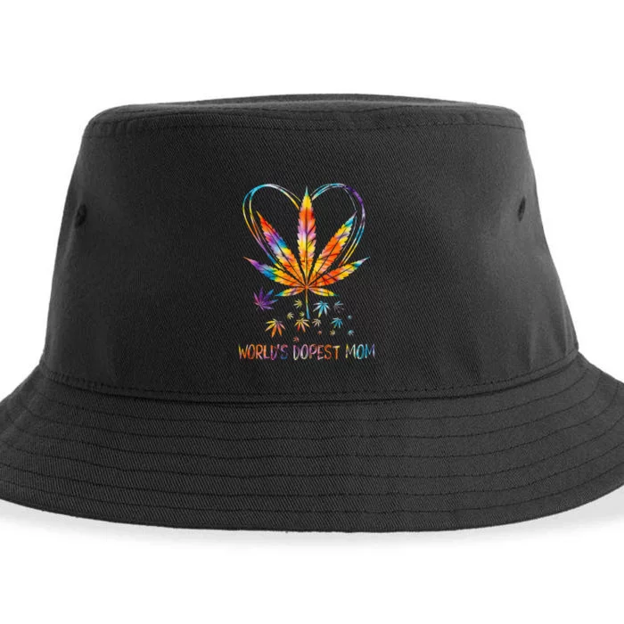 World's Dopest Mom Weed Leaf 420 Funny Mother's Day Sustainable Bucket Hat