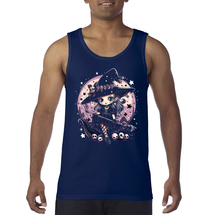 Witchs Delight: Mesmerizing Halloween Graphic Tank Top