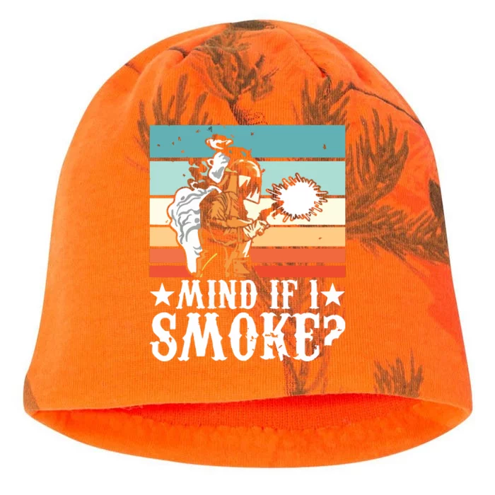 Welder Dad Mind If I Smoke For Welding Grandpa And Welders Kati - Camo Knit Beanie