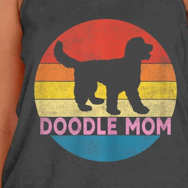 Wo Doodle Mom Cute Goldendoodle Dog Owner Mothers Day Mama Wife Women's Knotted Racerback Tank