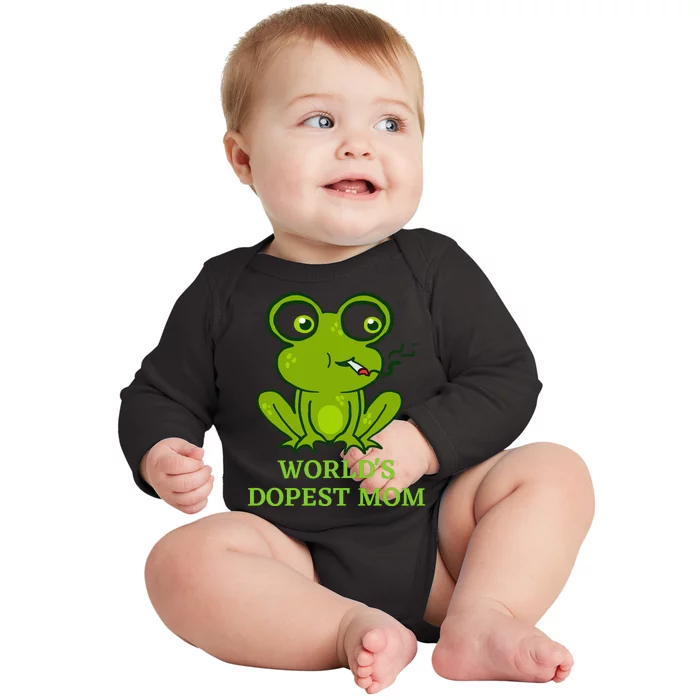 Worlds Dopest Mom Baby Long Sleeve Bodysuit