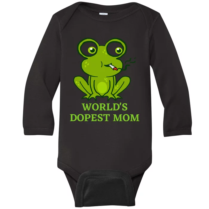 Worlds Dopest Mom Baby Long Sleeve Bodysuit