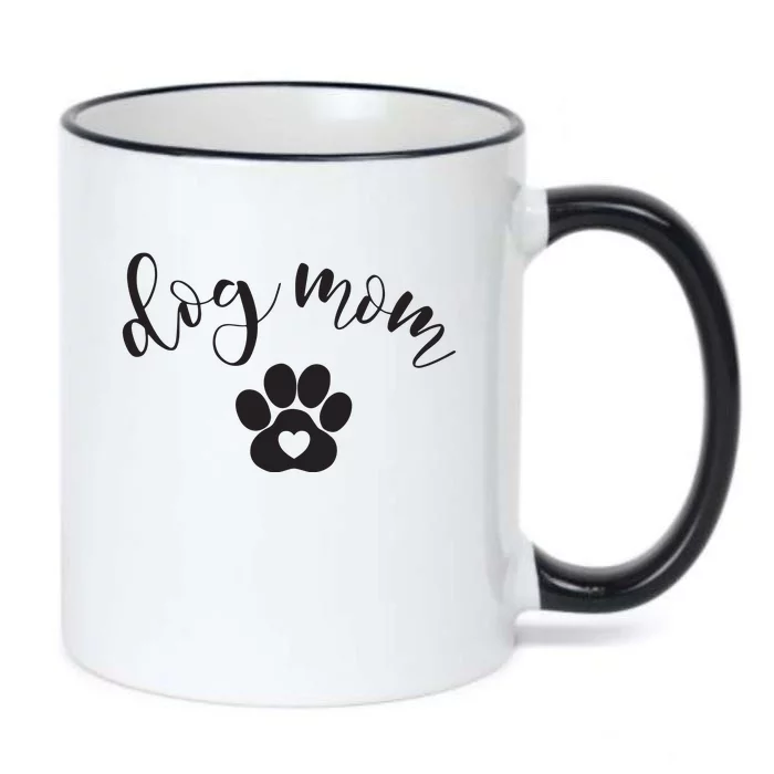 Womens Dog Mom Gifts For Women Graphic Tee Cute Puppy Paw Print Black Color Changing Mug