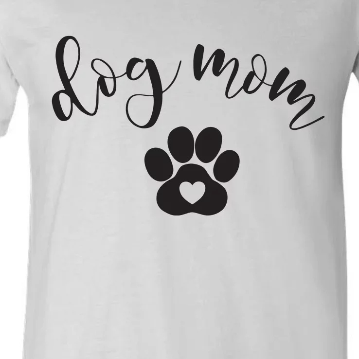 Womens Dog Mom Gifts For Women Graphic Tee Cute Puppy Paw Print V-Neck T-Shirt