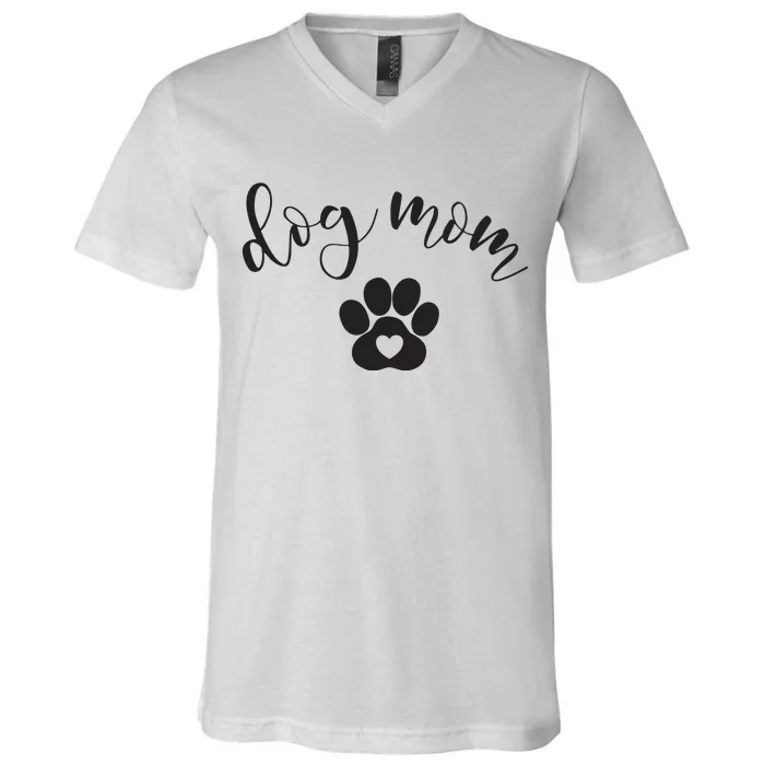 Womens Dog Mom Gifts For Women Graphic Tee Cute Puppy Paw Print V-Neck T-Shirt