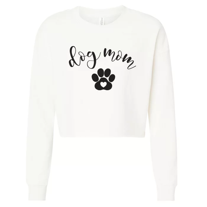 Womens Dog Mom Gifts For Women Graphic Tee Cute Puppy Paw Print Cropped Pullover Crew